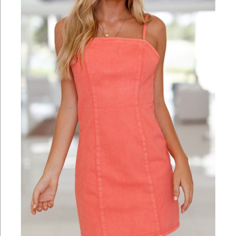 minkpink spice alley denim dress